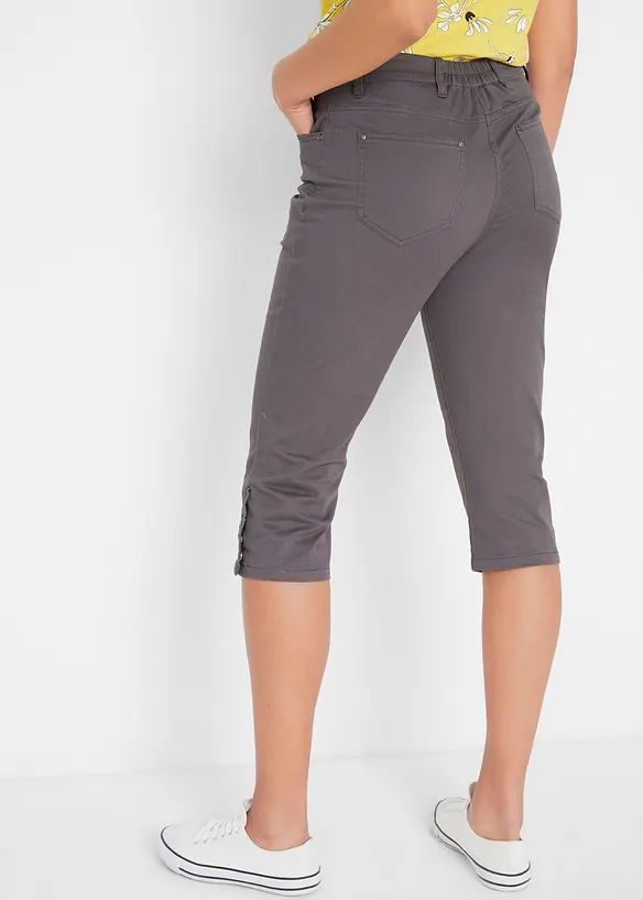 Capri-Hose aus Baumwoll-Mix in grau von hinten - bonprix