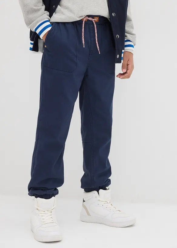 Lässige Thermohose mit kuscheligem Baumwollfutter in blau von vorne - bonprix