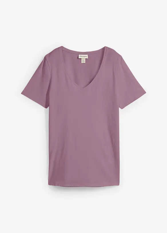 T-Shirt mit reiner Bio-Baumwolle in lila von vorne - bonprix T-Shirt mit reiner Bio-Baumwolle in lila von vorne - bonprix