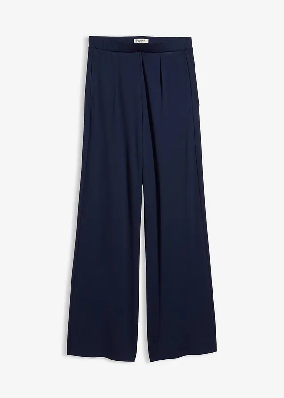 Palazzo-Hose aus bequemen Punto di Roma in blau von vorne - bonprix Palazzo-Hose aus bequemen Punto di Roma in blau von vorne - bonprix