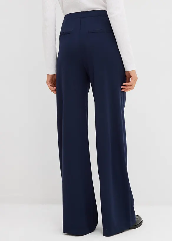 Palazzo-Hose aus bequemen Punto di Roma in blau von hinten - bonprix Palazzo-Hose aus bequemen Punto di Roma in blau von hinten - bonprix