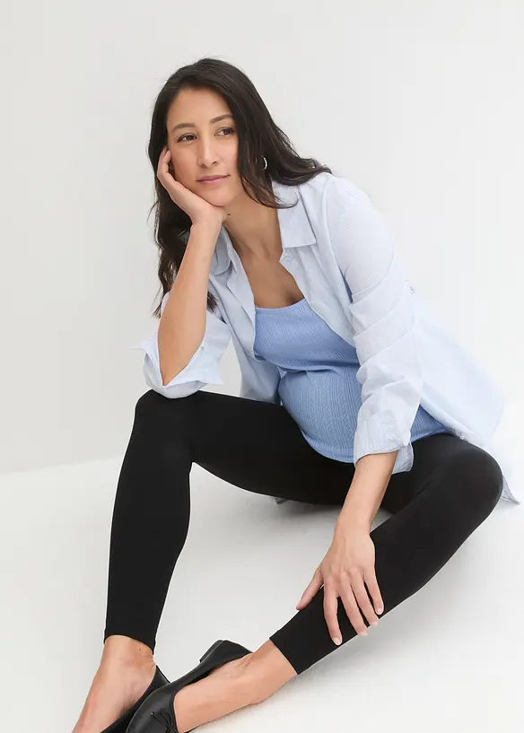 Umstandsleggings aus weicher Bio-Baumwolle in schwarz von hinten - bonprix