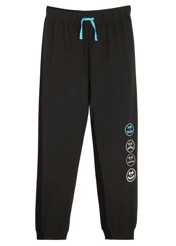 Jogginghose aus weichem Baumwoll-Mix in schwarz von vorne - bonprix
