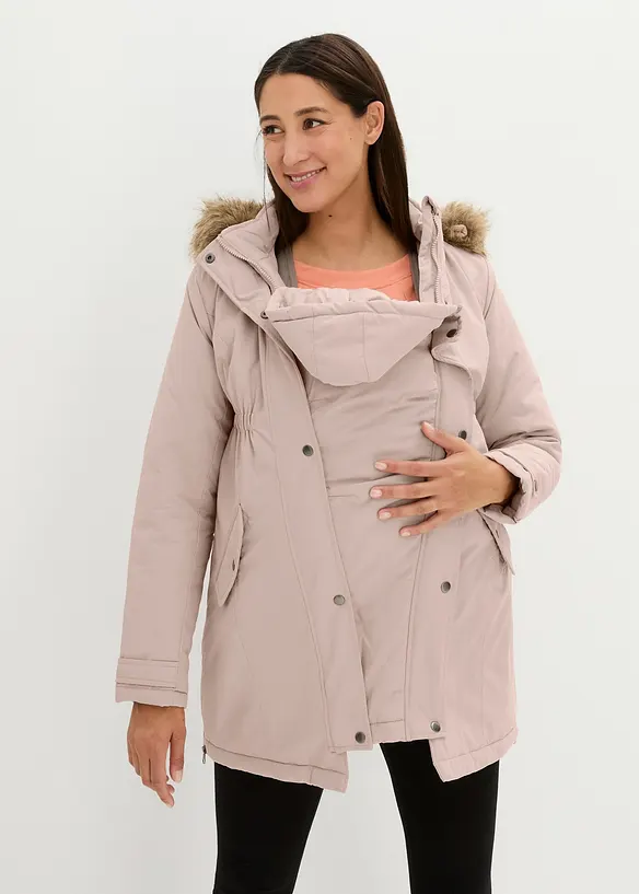 3-in-1 Funktions-Umstandsjacke und Tragejacke in grau von vorne (im Anschnitt) - bonprix