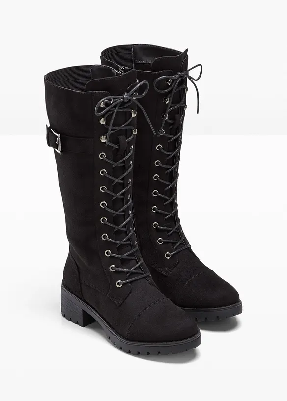 Schnürstiefel in schwarz - bonprix