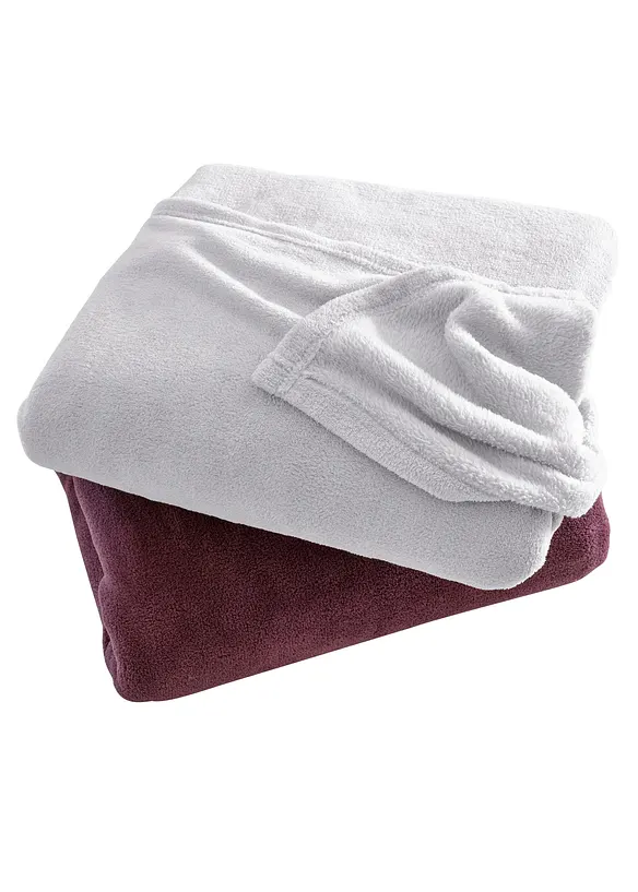 Kuscheldecke mit Cashmere Touch in grau (Detailaufnahme) - bonprix