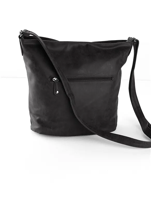 Handtasche mit austauschbarem Trageriemen in schwarz von hinten - bonprix