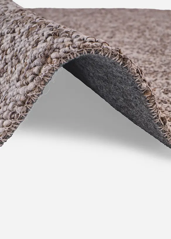 Waschbarer Teppich in hochwertiger Schlingenstruktur in grau (Detailaufnahme) - bonprix