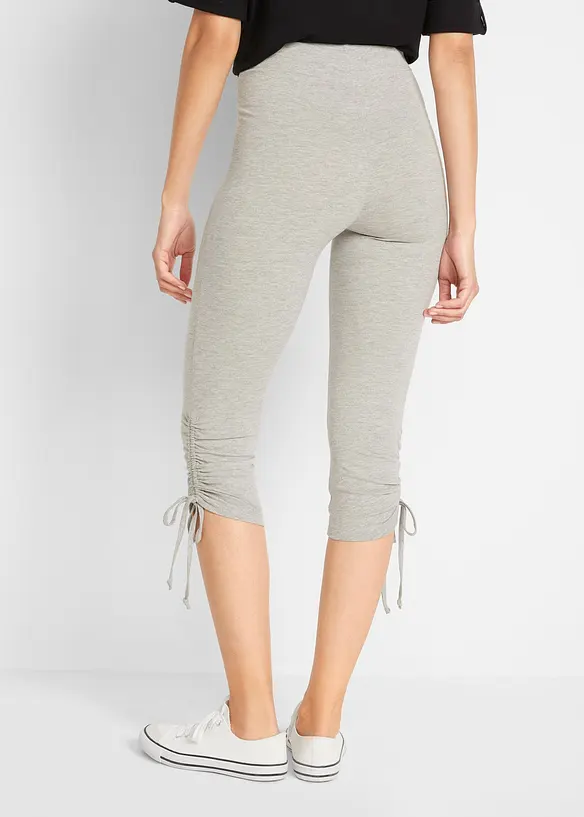 Capri-Leggings mit Raffung (2er Pack) in schwarz von hinten - bonprix Capri-Leggings mit Raffung (2er Pack) in schwarz von hinten - bonprix