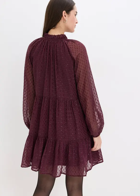 Tunika-Kleid mit Glitzereffekt in rot von hinten (Totalaufnahme) - bonprix