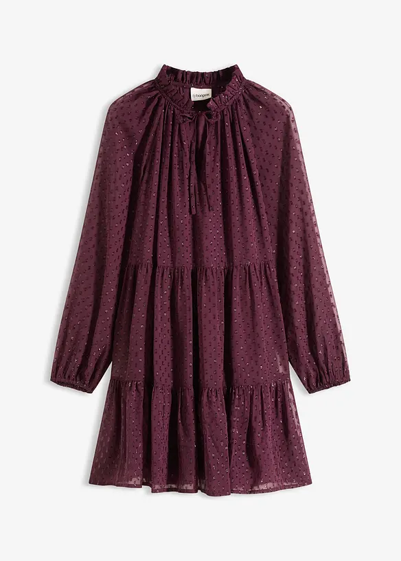 Tunika-Kleid mit Glitzereffekt in rot von vorne - bonprix