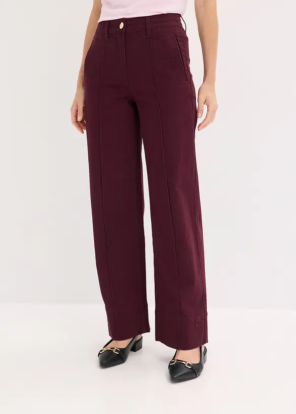 Twillhose mit Biese und Leistentasche in rot von vorne - bonprix