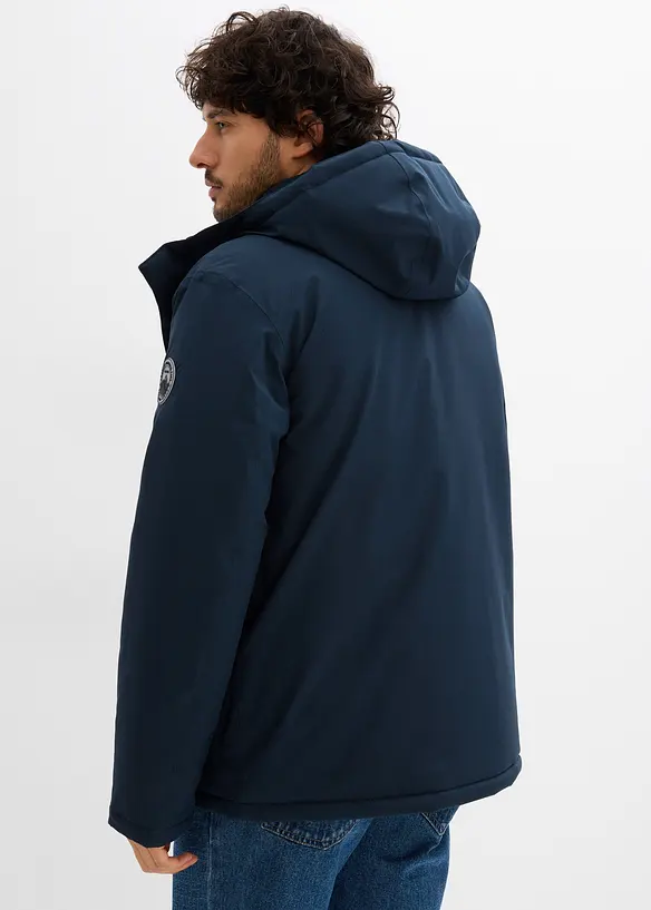 Wasserdichte Funktions-Jacke in blau von hinten (im Anschnitt) - bonprix