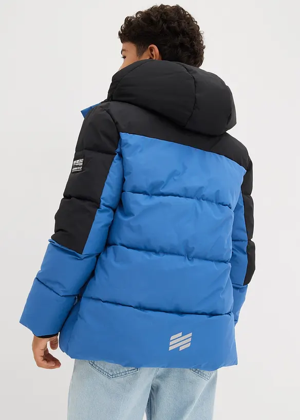 Wasserabweisende Winterjacke mit Fleecefutter in blau von hinten (im Anschnitt) - bonprix