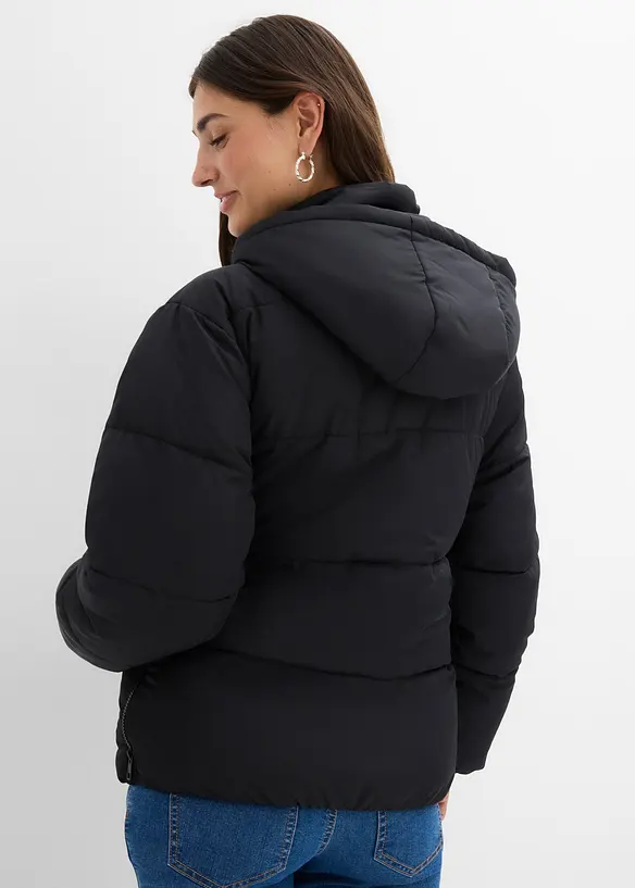 3-in-1-Umstands-Pufferjacke mit Trageeinsatz, wasserabweisend in schwarz von hinten (im Anschnitt) - bonprix