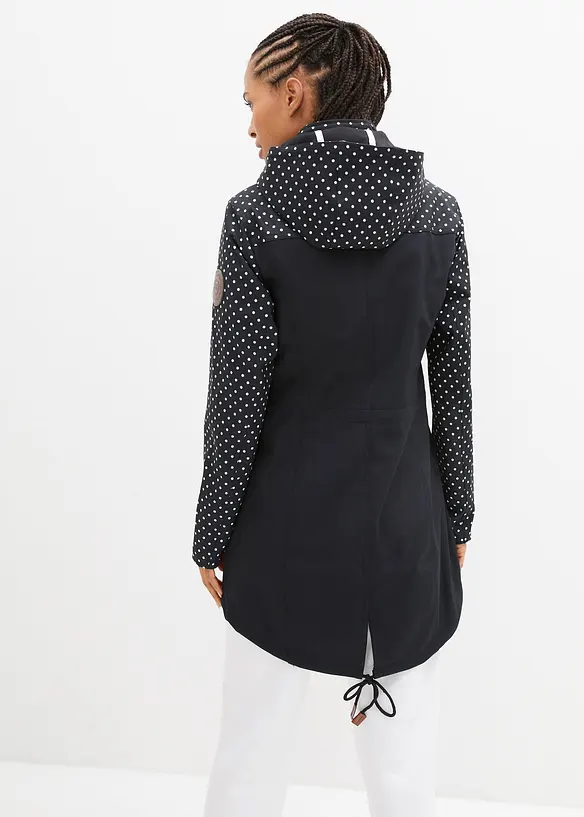 Wasserabweisende Softshelljacke in schwarz von hinten (im Anschnitt) - bonprix