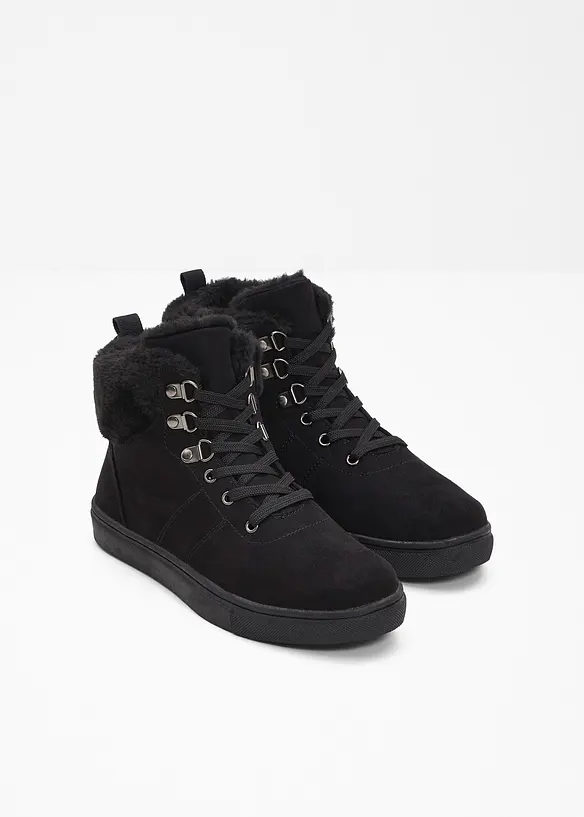 Gefütterte Schnürboots in schwarz - bonprix