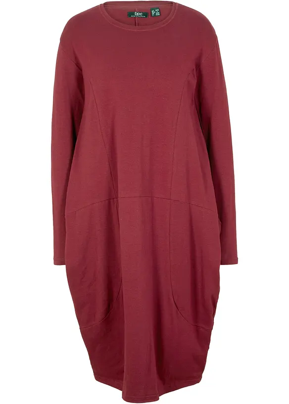 Jerseykleid in O-Shape in rot von vorne - bonprix