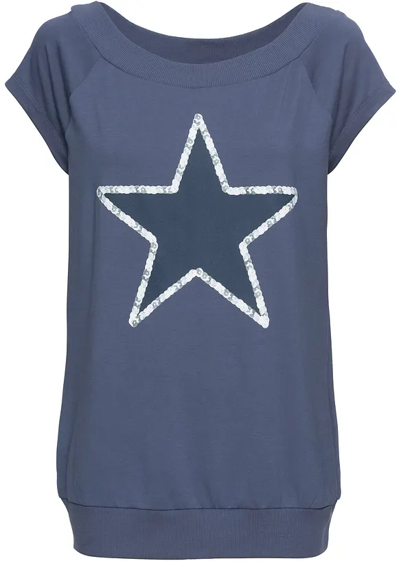 Shirt mit Sternenprint in blau - bonprix