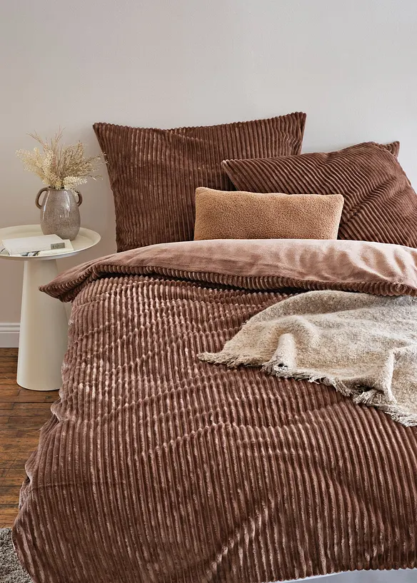 Wendbare Cashmere Touch Bettwäsche in Cordoptik in braun (Ambiente) - bonprix