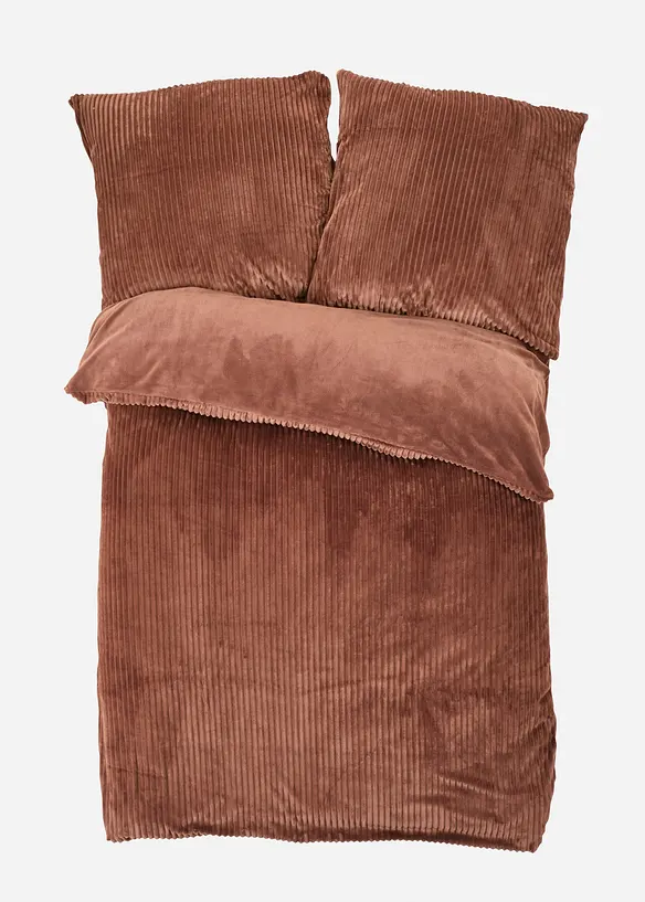 Wendbare Cashmere Touch Bettwäsche in Cordoptik in braun von vorne - bonprix