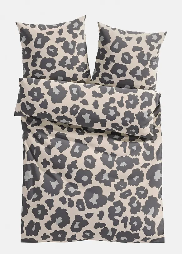 Baumwollmix-Bettwäsche in beige von vorne - bonprix