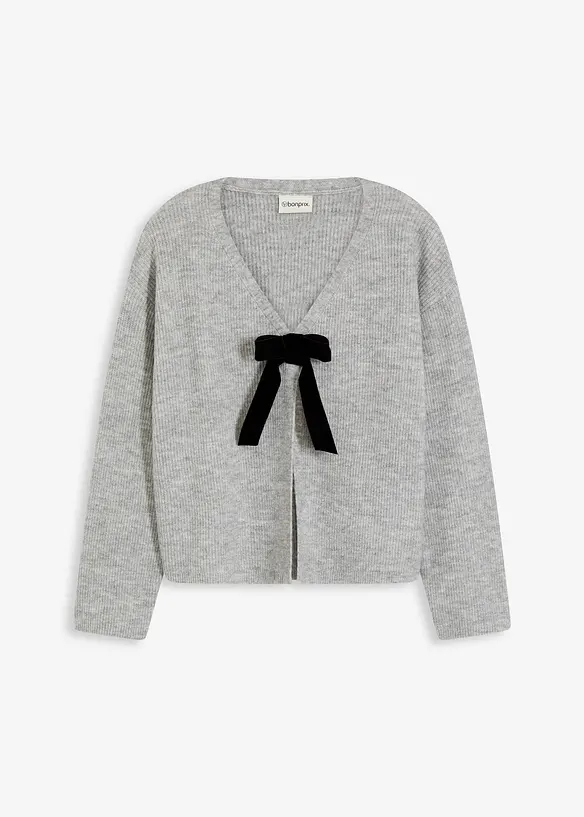 Strickjacke in grau von vorne - bonprix