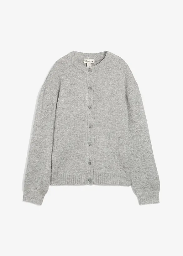 Strickjacke in grau von vorne - bonprix