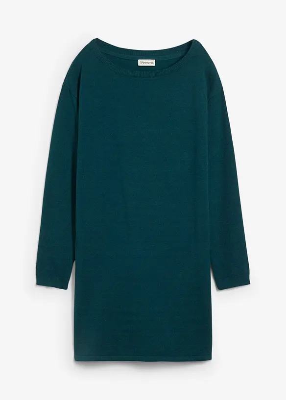 Longpullover mit recycelter Baumwolle in grün von vorne - bonprix Longpullover mit recycelter Baumwolle in grün von vorne - bonprix