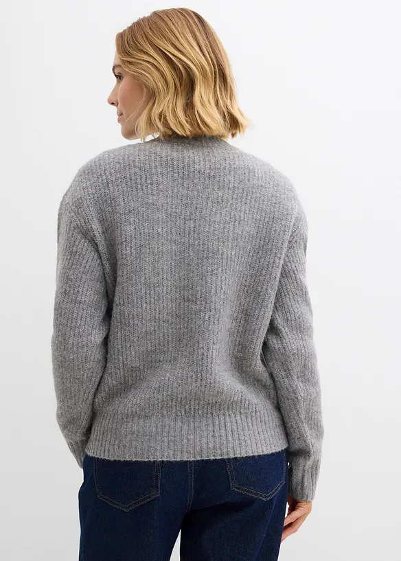 Strickjacke in grau von hinten (im Anschnitt) - bonprix