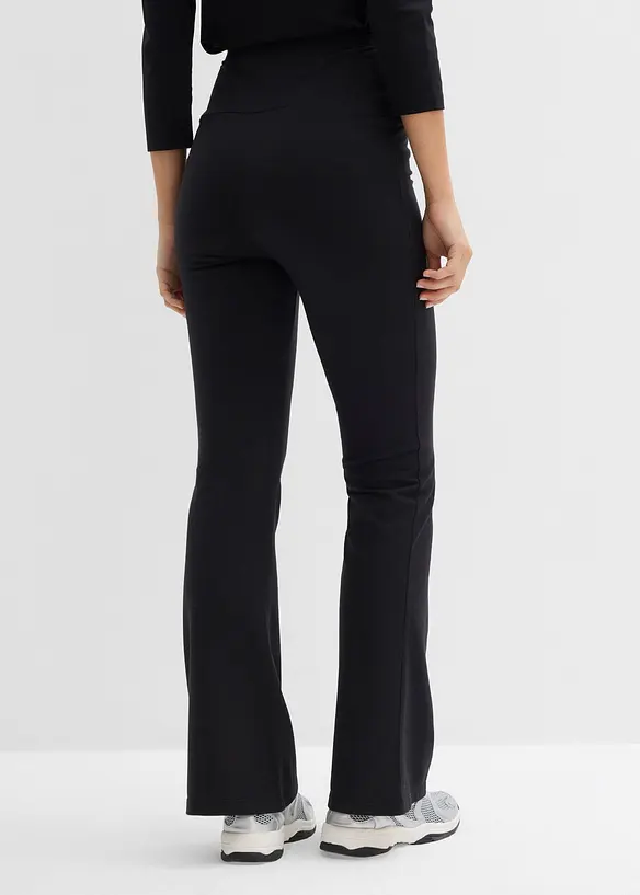 Schlaghose highwaist aus Bio-Baumwolle mit Stretch in schwarz von hinten - bonprix Schlaghose highwaist aus Bio-Baumwolle mit Stretch in schwarz von hinten - bonprix