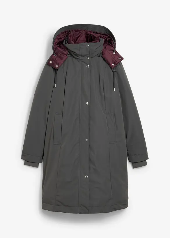 Wasserabweisende Outdoorjacke, 2in1-Optik in grau von vorne - bonprix