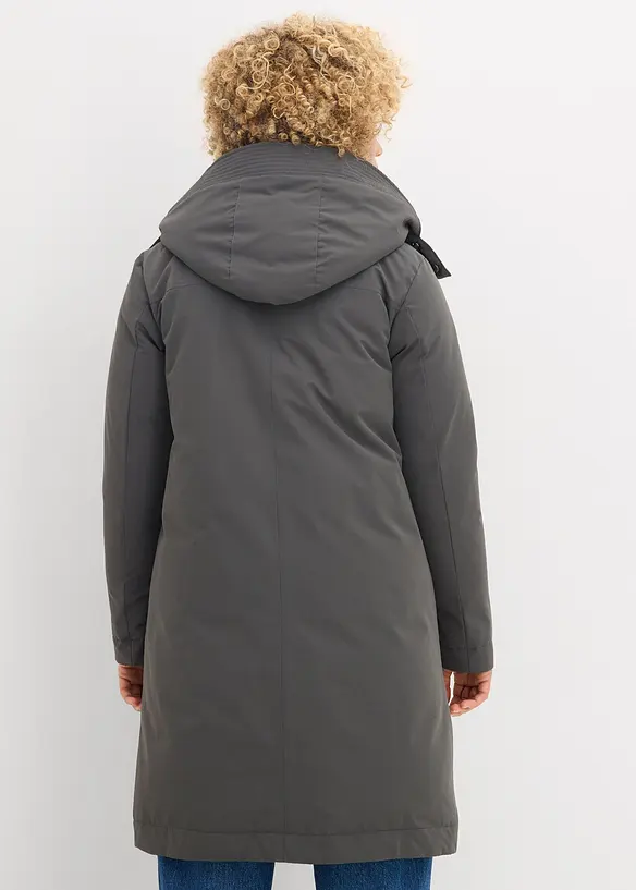 Wasserabweisende Outdoorjacke, 2in1-Optik in grau von hinten (im Anschnitt) - bonprix