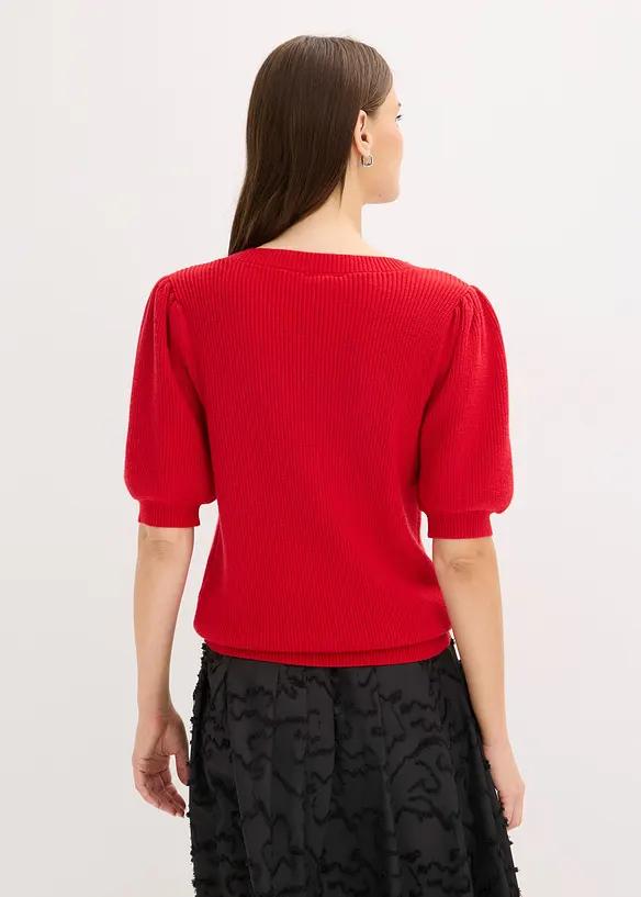 Pullover mit Schleifen-Applikation in rot von hinten (im Anschnitt) - bonprix Pullover mit Schleifen-Applikation in rot von hinten (im Anschnitt) - bonprix