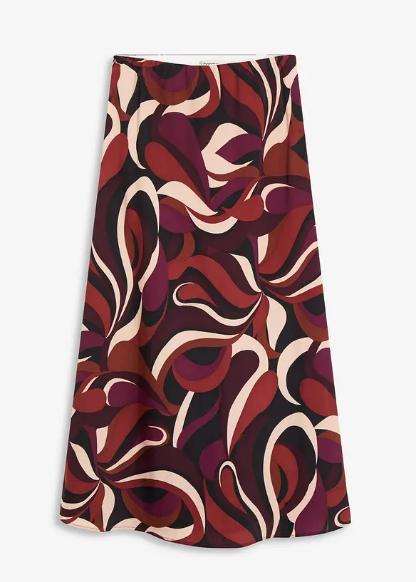 Midirock aus fließendem Satin in rot von vorne - bonprix Midirock aus fließendem Satin in rot von vorne - bonprix