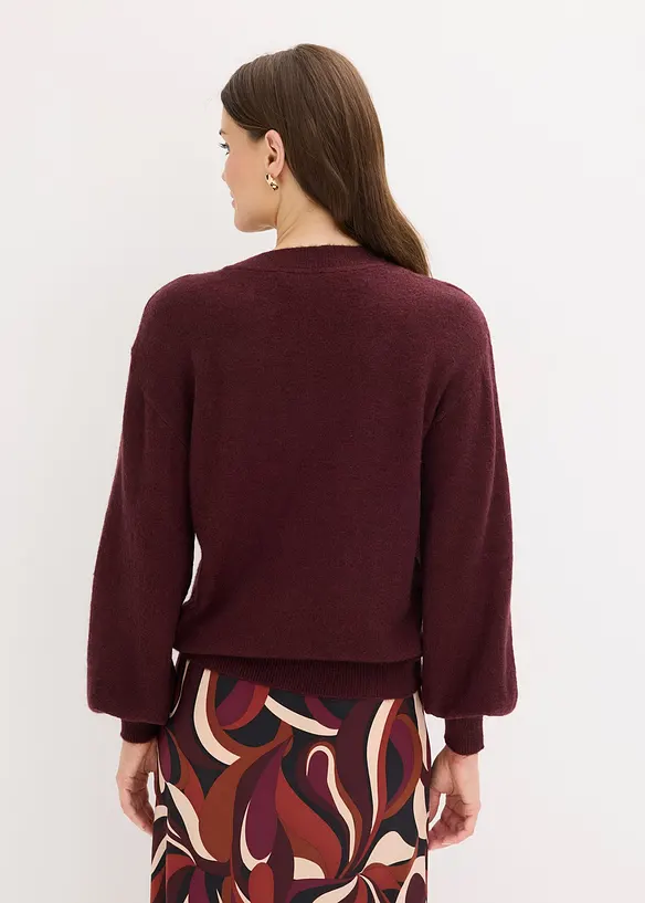 Pullover mit Schleifen-Applikation in rot von hinten (im Anschnitt) - bonprix