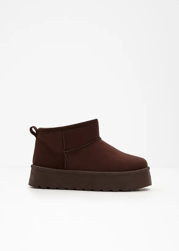 Gefütterte Plateau-Boots in braun - bonprix