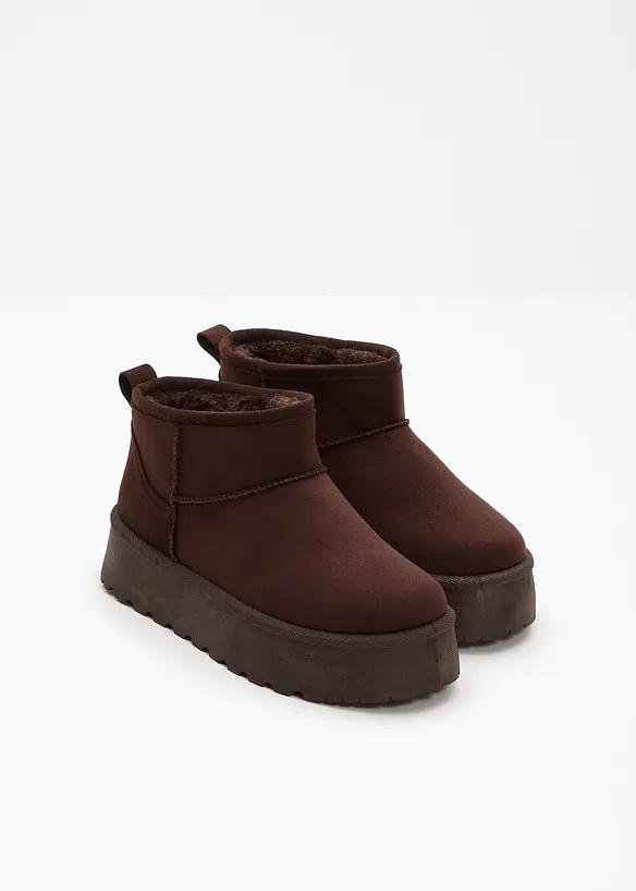 Gefütterte Plateau-Boots in braun - bonprix