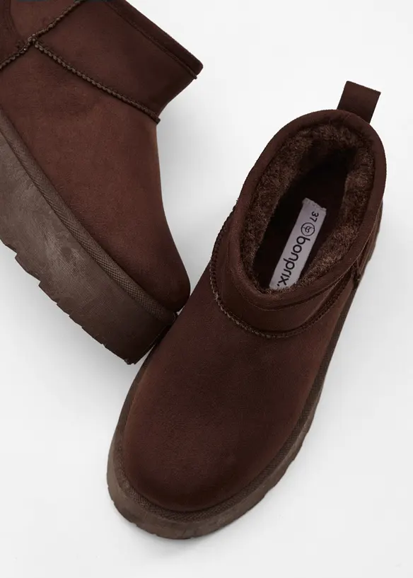 Gefütterte Plateau-Boots in braun - bonprix