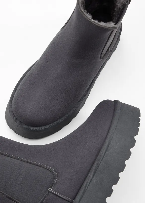 Gefütterte Chelsea-Boots in grau - bonprix
