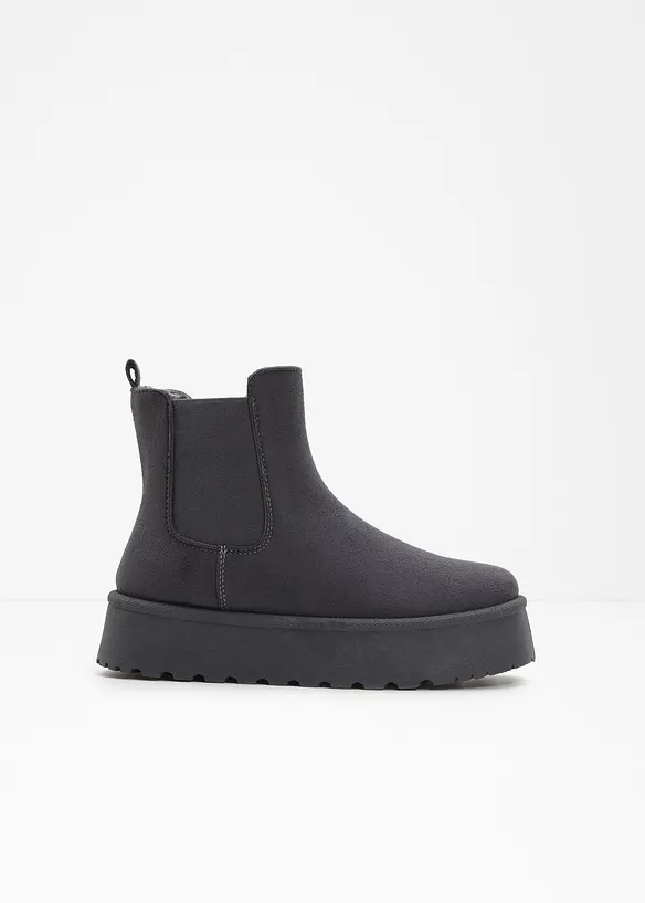 Gefütterte Chelsea-Boots in grau - bonprix