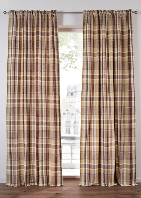 Vorhang gewebt aus Bio-Baumwolle (1er Pack) in beige - bonprix