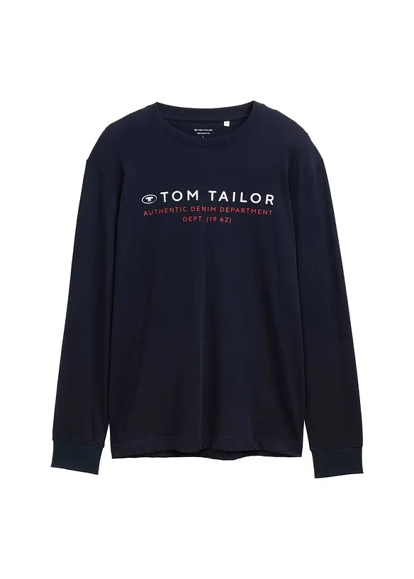 Tom Tailor Langarmshirt in blau von vorne - Tom Tailor