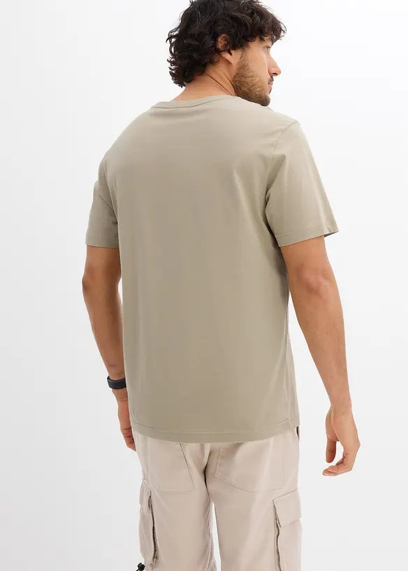 T-Shirt aus reiner Bio-Baumwolle in beige von hinten (im Anschnitt) - bonprix