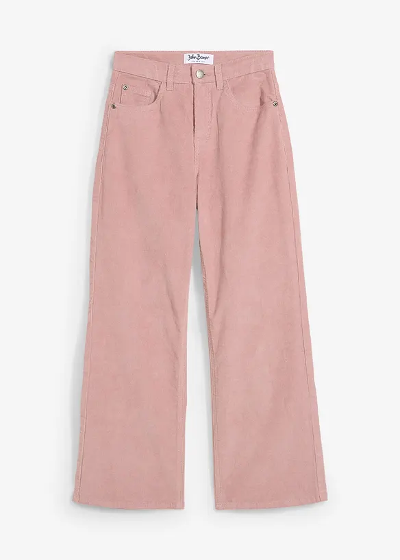 Komfortable Cordhose Loose fit in rosa von vorne - bonprix
