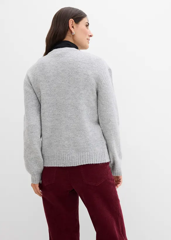 Strickjacke in grau von hinten (im Anschnitt) - bonprix