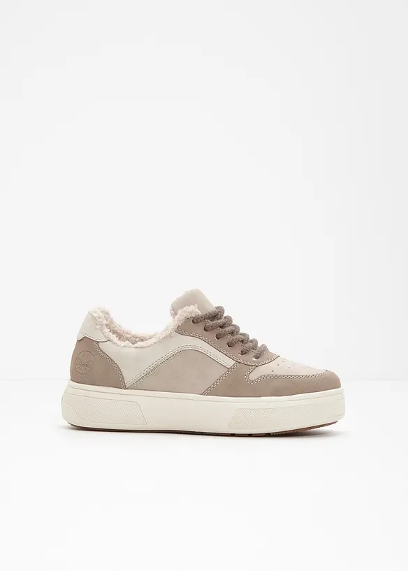 Gefütterter Rieker Komfort-Plateau-Sneaker in beige - Rieker