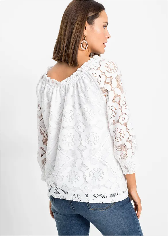 Shirt mit Ballonärmeln in weiß von hinten (im Anschnitt) - bonprix Shirt mit Ballonärmeln in weiß von hinten (im Anschnitt) - bonprix