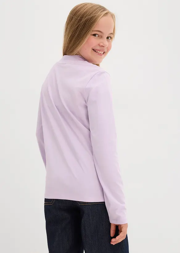 Rollkragenshirt (2er Pack) in lila von hinten (im Anschnitt) - bonprix