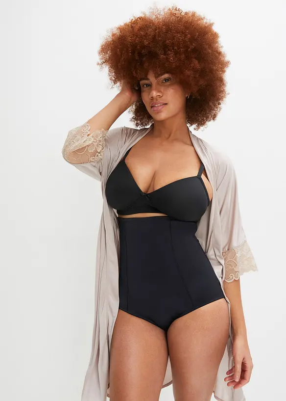 Strong Highwaist Shape Slip in schwarz von vorne - bonprix